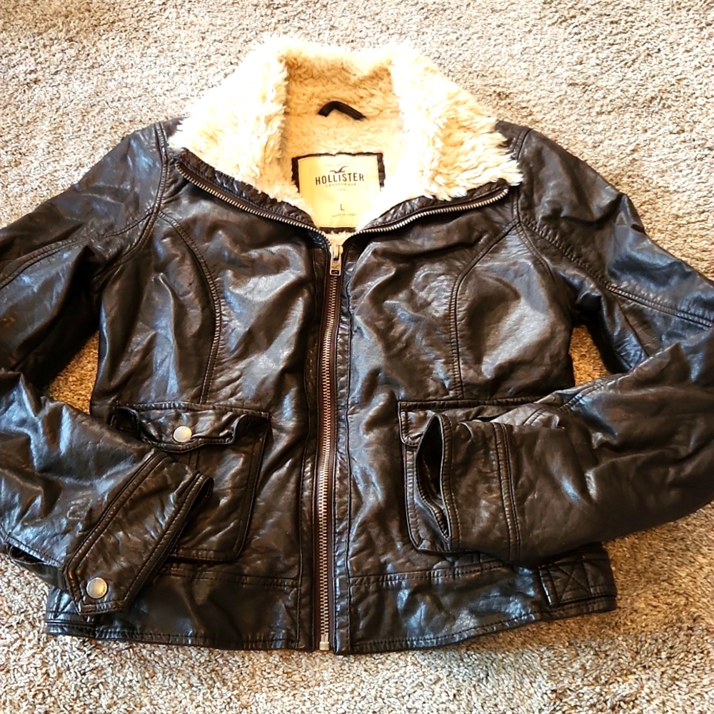 Faux Leather Jacket by Hollister
